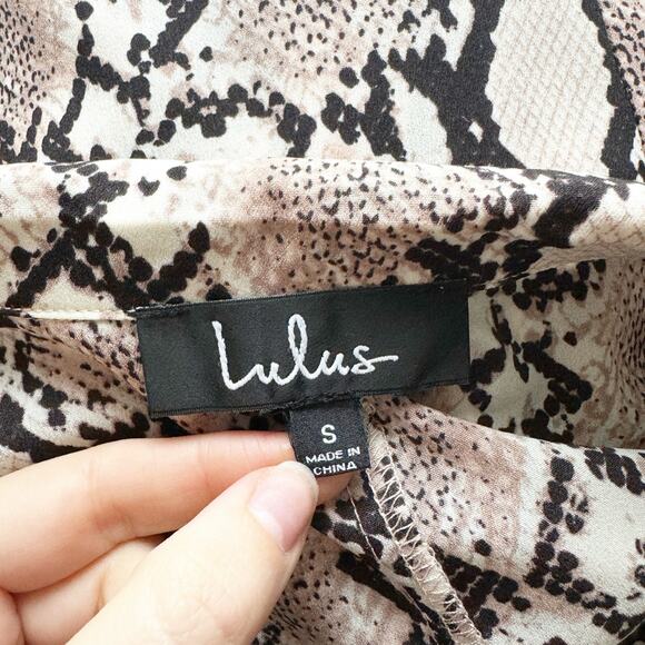 LULUS Let's Snake a Deal Collared Midi Shirt Dress Small S - Picture 9 of 11